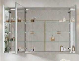 Welfor Rosa 40" X 30" Tri-Fold Surface/Recessed Frameless Medicine Cabinet