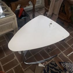 Side Table Mod White Metal Adjustable Retro 