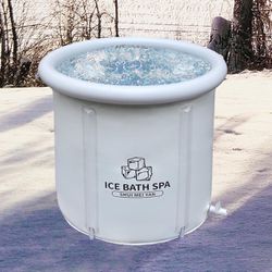 Portable Large Ice Bath Tub Outdoor with Cover- Cold Water Therapy