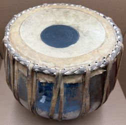 Authentic Vintage Metal Indian Brayan Tabla Drum SEE DESCRIPTION