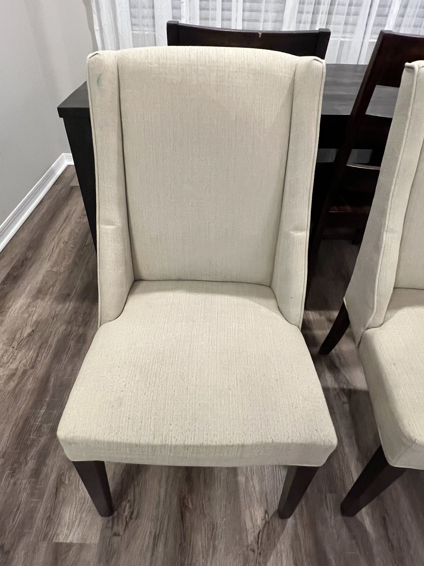 Cream Set Two High Back Dining Room End Chairs for Sale in Orlando, FL