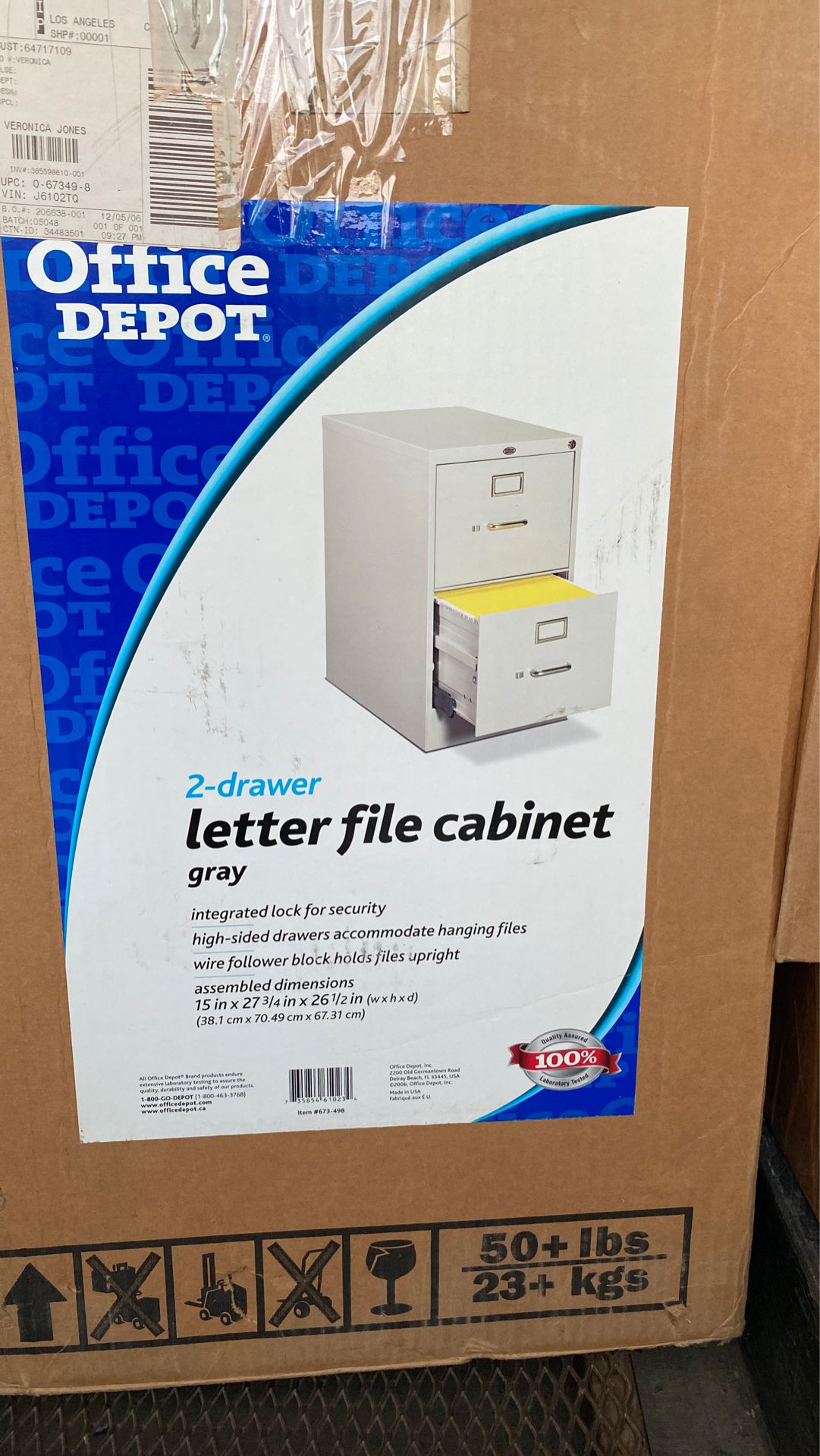 2-drawer letter file cabinet gray