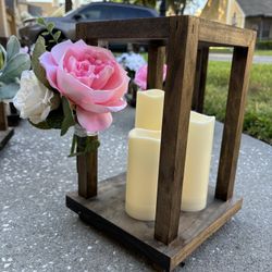 Wooden Lanterns and Candles 