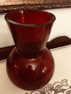 Large Handmade Red Glass Vase Christmas