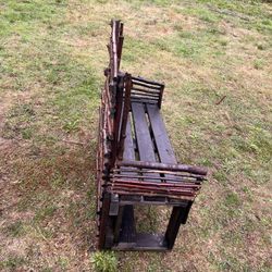 Hand built Stained Wood Bench 