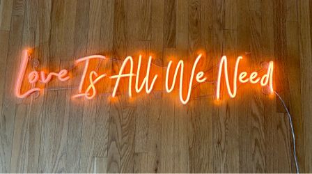 Love Is All We Need- Neon-Style LED Wall Sign – 39” – Excellent Condition