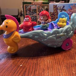 Ariel’s Light Up Sea Carriage Little People Musical Vehicle 