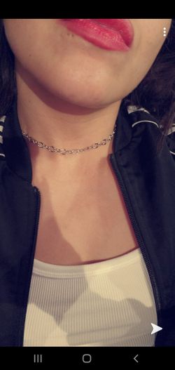 Rhodium silver choker