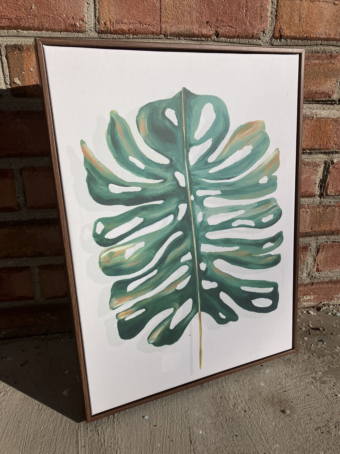 Framed Canvas Leaf Wall Art