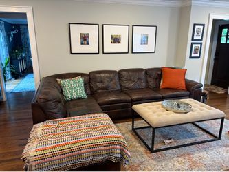 Trevor Dark Brown Leather Sectional