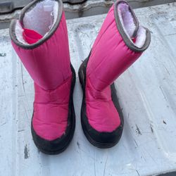 Pink And Black Snow Boots 