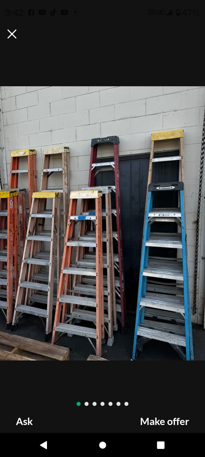 Fiberglass A Frame Ladders 6 &8 Ft