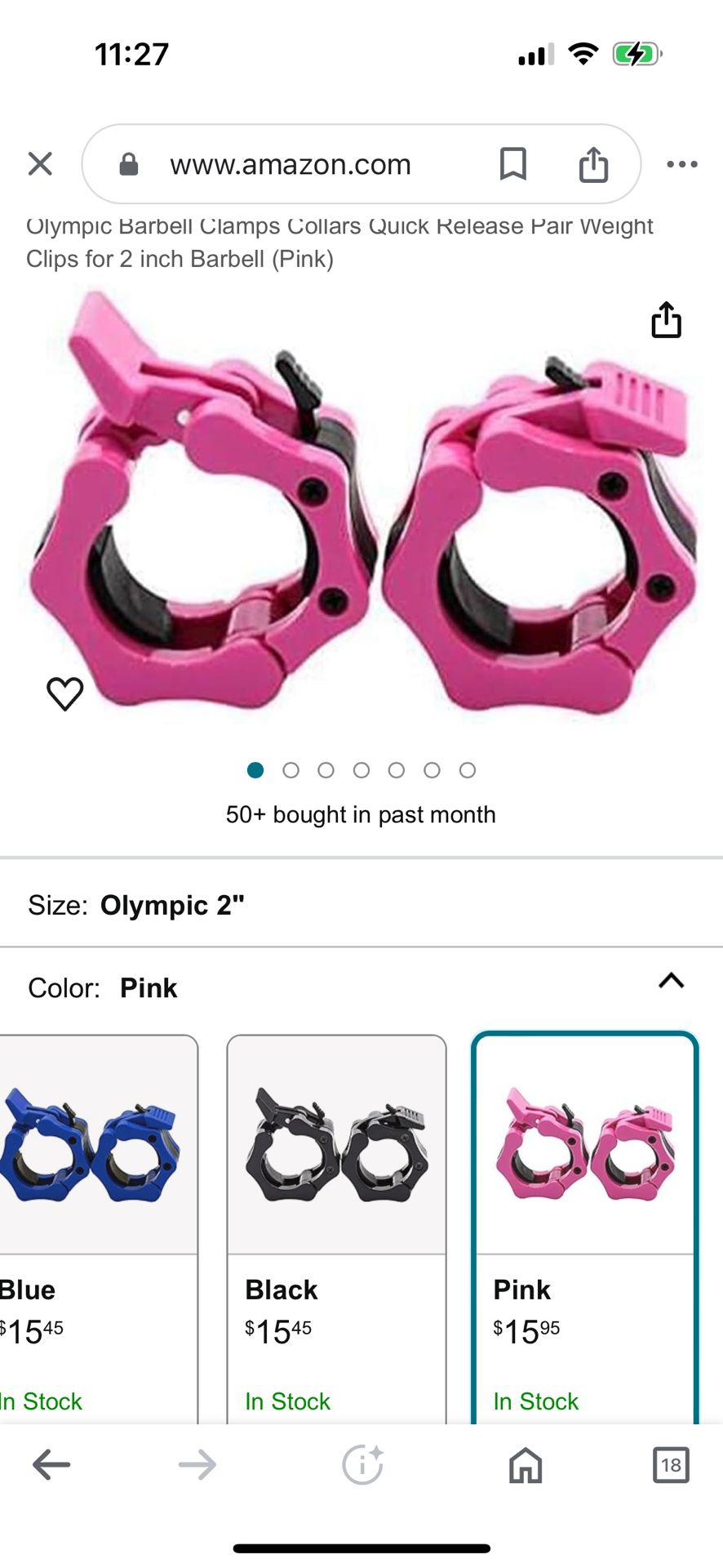 Pink Weight Clips 