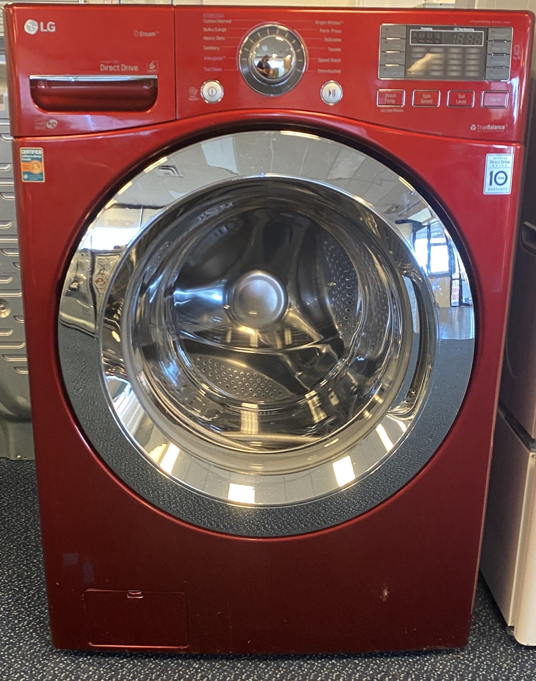Red LG Front Load Washing Machine (5-0117)