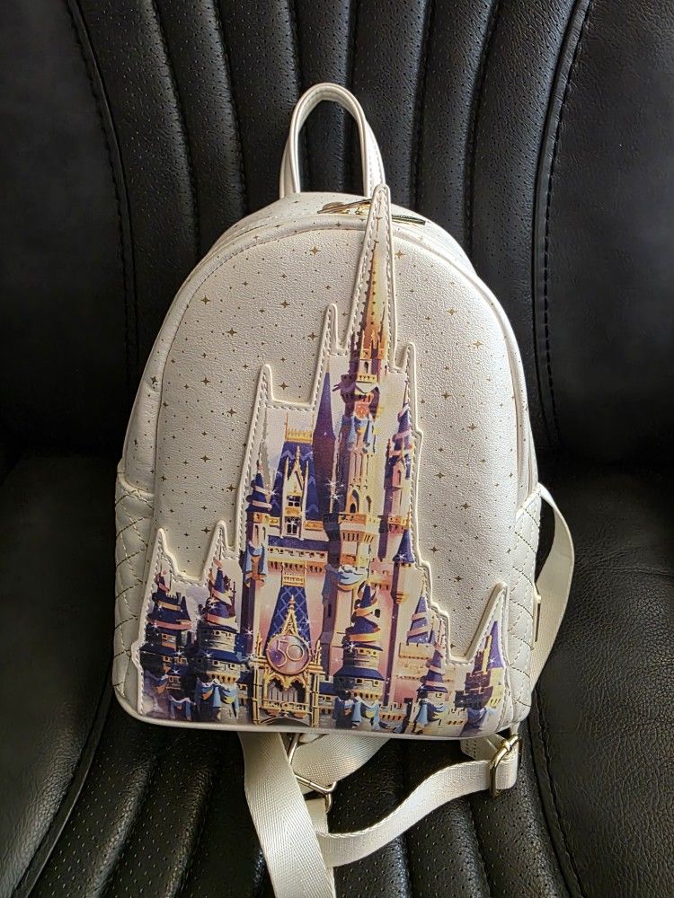 DISNEY LOUNGEFLY CINDERELLA'S CASTLE 50TH ANNIVERSARY SPECIAL EDITION MINI BACKPACK