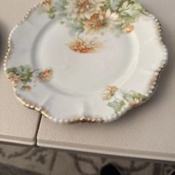 Vintage German Silesien Marguerite Daisies Floral Plate