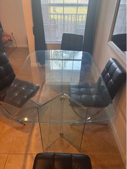 Glass table and chairs