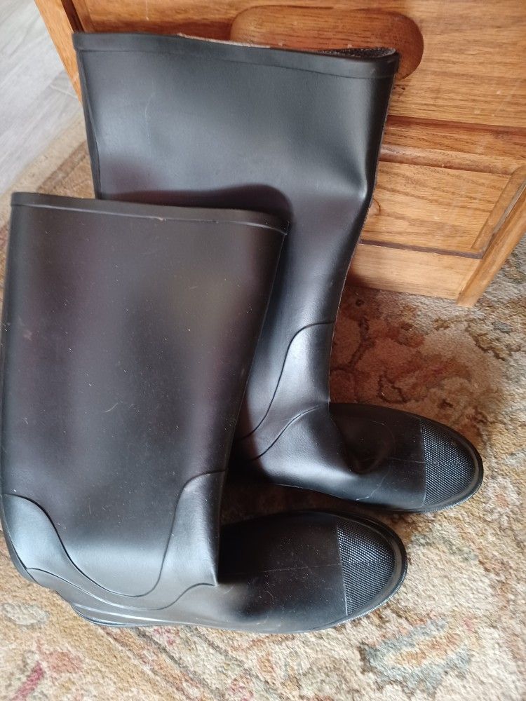 Size 13 Work Wash High Top Boots Black Worn Once