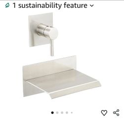 6592: New Wall Mount Bathtub Faucet Brushed Nickel Single Handle Modern
Bathtub Faucet with Rough in Valve High Flow Filler Waterfall Tub Spout