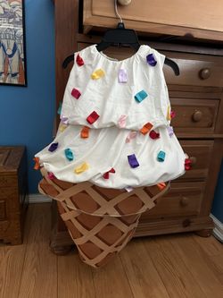 Ice cream Cone Halloween Costume- Size Kids 8