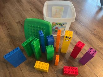Discontinued Vintage LEGO Primo Baby Toddler Block Set with Storage Tub