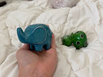 Small Elephant and Hippo Figures