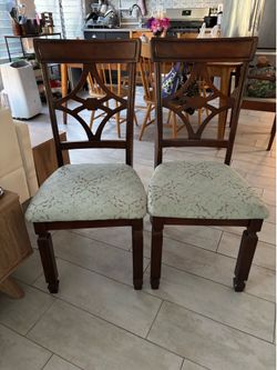 Vintage Dark Wood Chairs