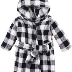 Hudson Baby Buffalo Plaid Fleece Robe 0-9 Months