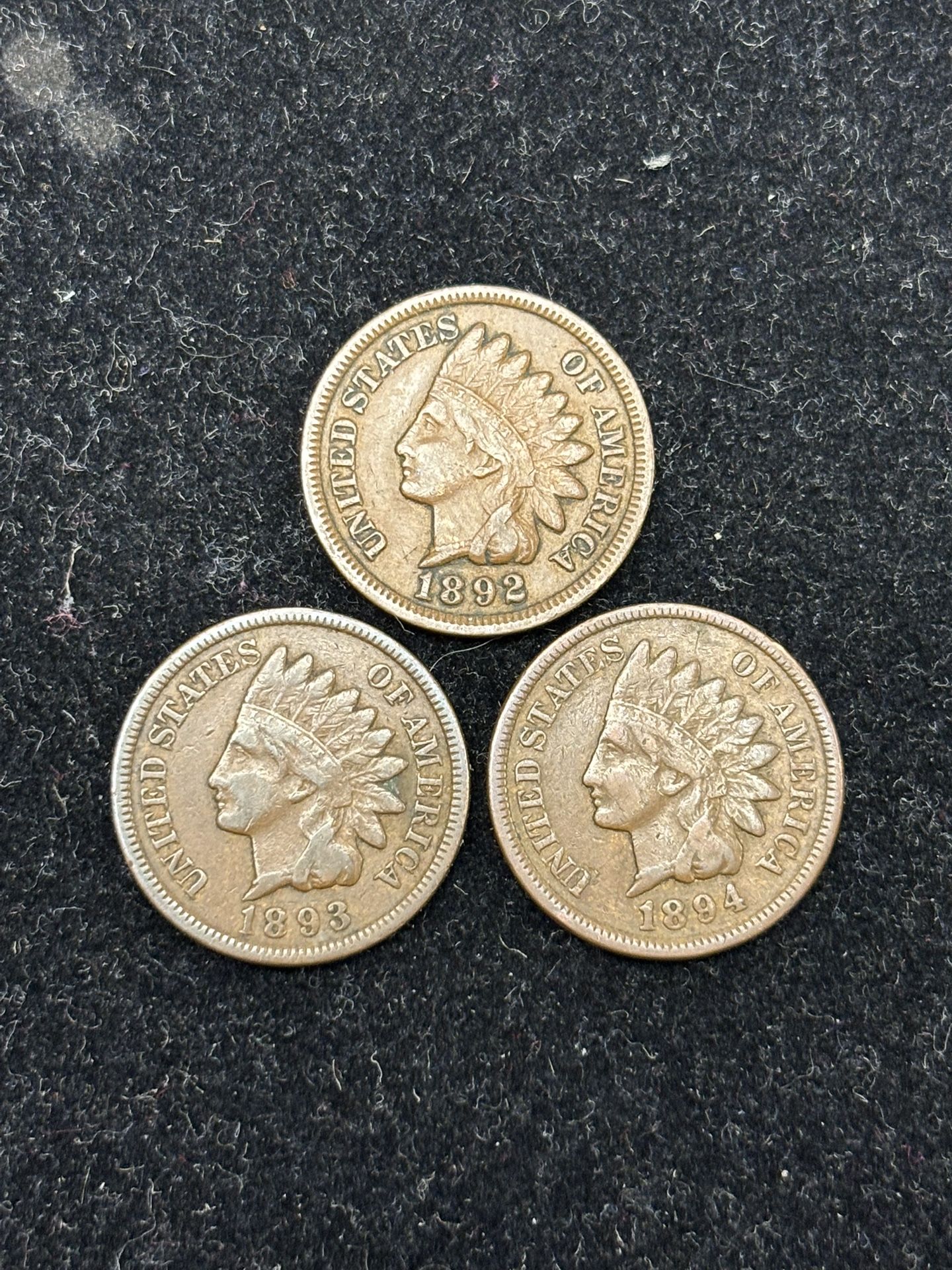 Set of 1892 to 1894 Indian Head Cents -- INCLUDES KEY DATE COIN!