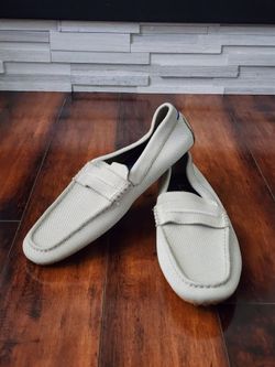 Rothy’s Men’s Driving Loafers White Knit Slip-On Moccasins Size 14