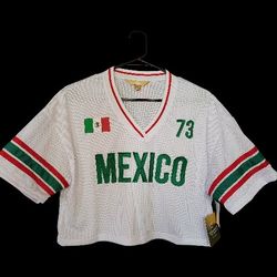 Womens Mexico Crop Top Mesh Jersey 
