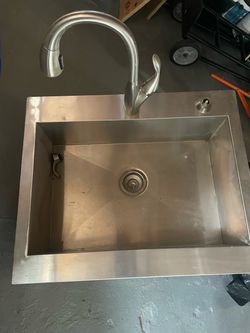 Stainless Steel Drop-In Kitchen Sink with Faucet