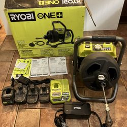 RYOBI 18 VOLT HYBRID 50' DRAIN AUGER KIT