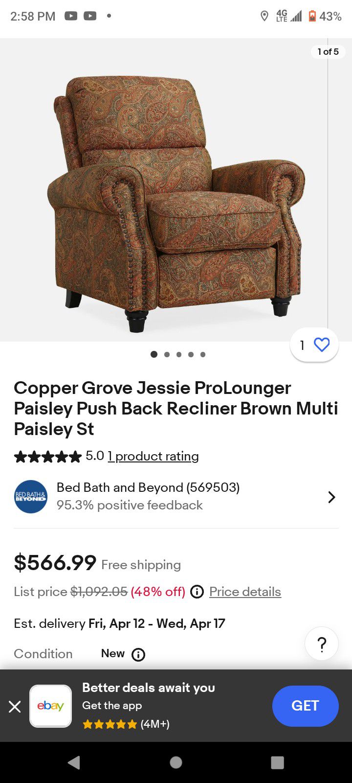 Red & Gold Recliner 