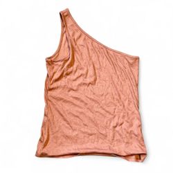 A New Day Burnt Orange One Shoulder Ribbed Crop Top Ladies M