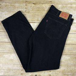 Levi's 505 100% Cotton Regular Fit Straight Leg Black Denim Jeans Men's 40 X 34