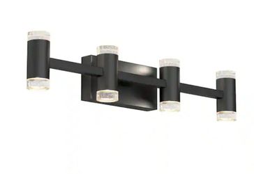 Artika Mist 27 in. 4 Light Black Modern Integrated LED 5 CCT Vanity Light Bar for Bathroom
