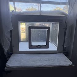 Winter Cat Window Box – Cat Window Perch Catio with Windproof Cover & Cat Door