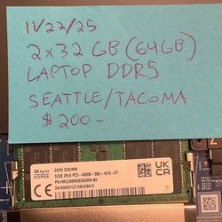 2x32GB Hynix 64GB Laptop DDR5 RAM - $200 Plus Your Old Ram 