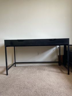 Ikea desk with leather pad  with ikea chair