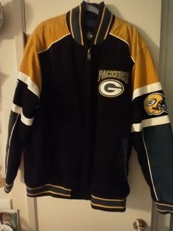 Green bay packers suede leather jacket NEW