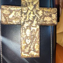 Vintage Mexican Milagroso Ex Voto Cross 