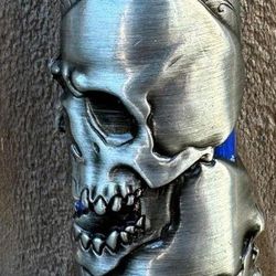  Double Skull Head"  Design Metal Lighter Case