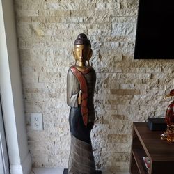 40" Original Wood Carved Budha Statue.