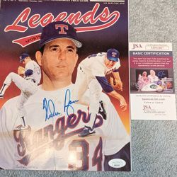Nolan Ryan Texas Rangers Autographed Signed Legends Full Magazine JSA