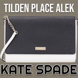 Tilden Place ALEK Kate Spade Crossbody Black White Color lock