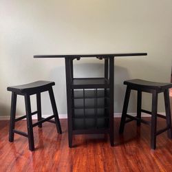 3-Piece Drop-Leaf Pub Table Set