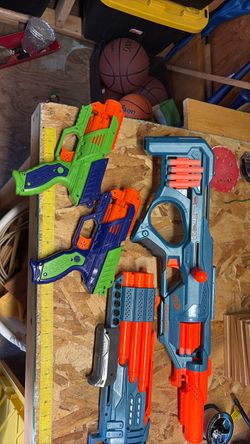 Nerf guns and a bag of bullets