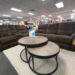 BROWN SOFA & LOVE SEAT w/Recliners ON LIQUIDATION !!