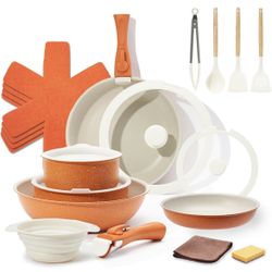 Boryenty 22pc. Nonstick Pots And Pans Set, Ceramic Cookware